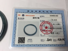Load image into Gallery viewer, 57.3mm Type A 100% Natural icy black(WuJi 冰乌鸡) blue gray Guatemala Slim Round Cut Jadeite Bangle PJ158-1380
