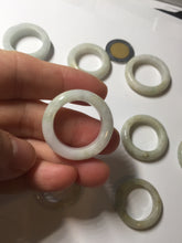 Load image into Gallery viewer, Size 7 3/4-13 100% natural type A light green/purple/white/brown jadeite band ring group PD196
