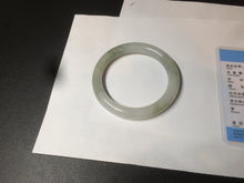 Load image into Gallery viewer, 56mm certified 100% natural type A light green/white chubby round cut jadeite jade bangle AK66-3498

