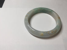 Load image into Gallery viewer, 52mm 100% natural Type A sunny green pink carved and golden-painted jadeite jade bangle PH201
