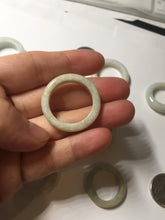 Load image into Gallery viewer, Size 7 3/4-13 100% natural type A light green/purple/white/brown jadeite band ring group PD196
