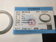 Load image into Gallery viewer, 57.7mm certified Type A 100% Natural white light green purple with brown red flying dandelions slim round cut Jadeite Jade bangle PE120-3712
