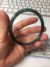 Load image into Gallery viewer, 57.3mm Type A 100% Natural icy black(WuJi 冰乌鸡) blue gray Guatemala Slim Round Cut Jadeite Bangle PJ158-1380
