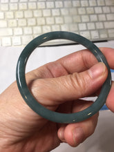 Load image into Gallery viewer, 55.4mm Certified Type A 100% Natural dark green/blue/gray with Guatemala slim round cut Jadeite bangle PH223-0252
