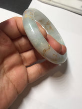 Load image into Gallery viewer, 52mm 100% natural Type A sunny green pink carved and golden-painted jadeite jade bangle PH201
