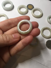 Load image into Gallery viewer, Size 7 3/4-13 100% natural type A light green/purple/white/brown jadeite band ring group PD196
