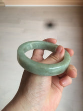 Load image into Gallery viewer, 59.5mm certified type A 100% Natural light green/gray chubby square style Jadeite Jade bangle AZ38-1505

