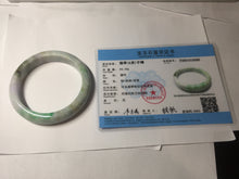 Load image into Gallery viewer, 58.5mm Certified Type A 100% Natural Sunny Green Purple Gray brown black Jadeite Jade Bangle AZ182-6585

