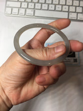 Load image into Gallery viewer, 58.5mm Certified 100% Natural Icy Watery Gray Very Light Smoky Purple (烟紫)  round cut Nephrite Bangle HN228-9110
