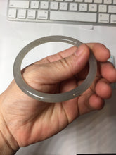 Load image into Gallery viewer, 58.5mm Certified 100% Natural Icy Watery Gray Very Light Smoky Purple (烟紫)  round cut Nephrite Bangle HN228-9110

