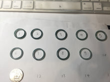 Load image into Gallery viewer, 16.7mm Size 6 1/4 100% natural type A dark green blue black gray Guatemala jadeite band ring group PE15
