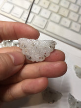 Load image into Gallery viewer, 100% Natural type A white brown Jadeite Jade Withered Leaf Butterfly(枯叶蝶) pendant PB215
