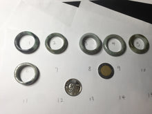 Load image into Gallery viewer, Size 7 3/4-13 100% natural type A light green/black/white/brown jadeite band ring group PD197
