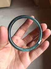Load image into Gallery viewer, 54.5mm Certified Type A 100% Natural dark green/blue/gray Guatemala slim round cut Jadeite bangle PD180-2494
