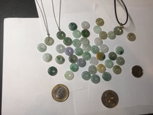 Load image into Gallery viewer, 12.5-13mm Type A 100% Natural icy watery green purple white yellow Jadeite Safety Guardian Button donuts pendant PF2
