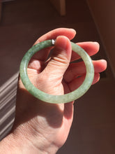 Load image into Gallery viewer, 卖了 57.4mm Certified 100% natural Type A oily dark green/ gray/brown (老油青) slim round cut jadeite jade bangle PB321-0594

