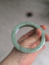 Load image into Gallery viewer, 59.5mm certified type A 100% Natural light green/gray chubby square style Jadeite Jade bangle AZ38-1505
