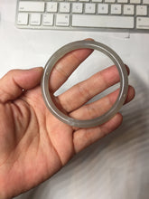 Load image into Gallery viewer, 58.5mm Certified 100% Natural Icy Watery Gray Very Light Smoky Purple (烟紫)  round cut Nephrite Bangle HN228-9110

