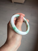 Load image into Gallery viewer, 57mm Certified Type A 100% Natural sunny green/white(白底青) Jadeite Jade bangle AY91-2805
