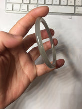 Load image into Gallery viewer, 58.5mm Certified 100% Natural Icy Watery Gray Very Light Smoky Purple (烟紫)  round cut Nephrite Bangle HN228-9110
