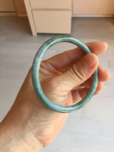 Load image into Gallery viewer, 58.6mm Type A 100% Natural Light Green/Gray/Black/Purple/Brown “Reed Flowers &amp; Snow” Guatemala Slim Round Cut Jadeite BanglePJ122-1417
