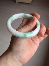 Load image into Gallery viewer, 57mm Certified Type A 100% Natural sunny green/white(白底青) Jadeite Jade bangle AY91-2805
