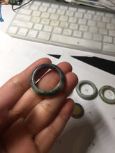 Load image into Gallery viewer, Size 7 3/4-13 100% natural type A light green/black/white/brown jadeite band ring group PD197
