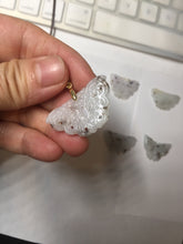 Load image into Gallery viewer, 100% Natural type A white brown Jadeite Jade Withered Leaf Butterfly(枯叶蝶) pendant PB215
