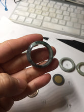 Load image into Gallery viewer, Size 7 3/4-13 100% natural type A light green/black/white/brown jadeite band ring group PD197
