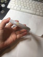 Load image into Gallery viewer, 59.2mm Certified 100% Natural type A light green/purple carved and golden-painted chubby round cut Jadeite Jade bangle PA174-(8571)
