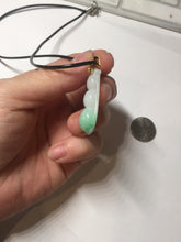 Load image into Gallery viewer, Type A 100% Natural sunny green white(白底青) Three Peas in a Pod(连中三元) Four Seasons Fortune Beans(四季发财豆) jadeite PD4
