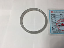 Load image into Gallery viewer, 52.5mm Certified 100% Natural Icy Watery Gray Very Light Smoky Purple (烟紫)  round cut Nephrite Bangle HN229-9213
