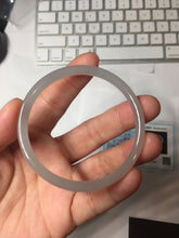 Load image into Gallery viewer, 52.5mm Certified 100% Natural Icy Watery Gray Very Light Smoky Purple (烟紫)  round cut Nephrite Bangle HN229-9213
