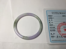 Load image into Gallery viewer, 卖了 54mm Certified Type A 100% Natural purple green slim round cut Jadeite Jade bangle AZ183-0512
