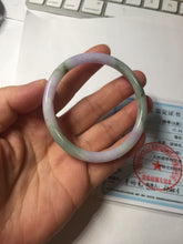 Load image into Gallery viewer, 卖了 54mm Certified Type A 100% Natural purple green slim round cut Jadeite Jade bangle AZ183-0512
