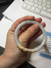 Load image into Gallery viewer, 54mm certified 100% natural Type A light yellow/white/purple/black(Wuji) round cut jadeite jade bangle BS9-9567
