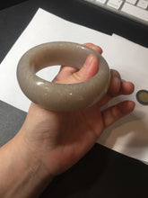 Load image into Gallery viewer, 53mm 100% natural light purple/pale pink/beige with flying snow chubby Quartzite (Shetaicui jade) bangle SY77
