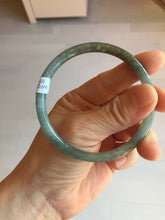 Load image into Gallery viewer, 58.9mm Type A 100% Natural Light Green/Gray/Black/Purple/Brown “Reed Flowers &amp; Snow” Guatemala Slim Round Cut Jadeite Bangle PJ123-1414
