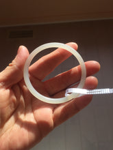 Load image into Gallery viewer, 52.5mm Certified 100% Natural icy gray (灰冰) slim round cut nephrite jade bangle HF127-9232
