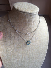 Load image into Gallery viewer, Double Layer  Necklace with 100% natural Type A dark Green blue Guatemala Jadeite ring Choker Style Upper Layer Necklace PH28
