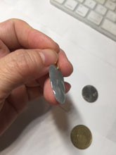 Load image into Gallery viewer, 100% natural type A icy watery light green blue gray Guatemala jadeite leaf pendant PD6
