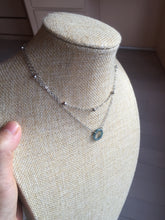Load image into Gallery viewer, Double Layer  Necklace with 100% natural Type A dark Green blue Guatemala Jadeite ring Choker Style Upper Layer Necklace PH28
