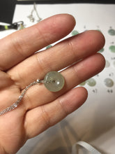 Load image into Gallery viewer, 12.5-13mm Type A 100% Natural icy watery green purple white yellow Jadeite Safety Guardian Button donuts pendant PF2
