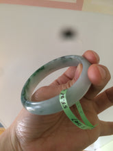 Load image into Gallery viewer, 52.5mm Certificated  Type A100% sunny green/dark green Jadeite Jade bangle F06-5007
