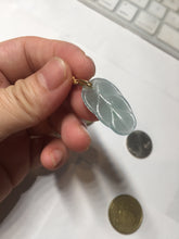 Load image into Gallery viewer, 100% natural type A icy watery light green blue gray Guatemala jadeite leaf pendant PD6
