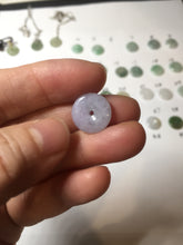 Load image into Gallery viewer, 12.5-13mm Type A 100% Natural icy watery green purple white yellow Jadeite Safety Guardian Button donuts pendant PF2
