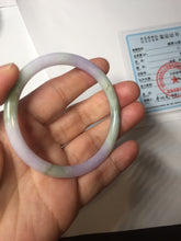Load image into Gallery viewer, 卖了 54mm Certified Type A 100% Natural purple green slim round cut Jadeite Jade bangle AZ183-0512
