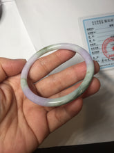 Load image into Gallery viewer, 卖了 54mm Certified Type A 100% Natural purple green slim round cut Jadeite Jade bangle AZ183-0512
