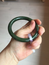 Load image into Gallery viewer, 60.4mm certified 100% Natural dark green/black nephrite Jade(碧玉) bangle HN11-1576
