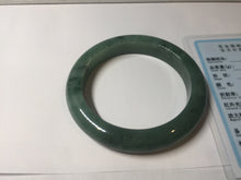 Load image into Gallery viewer, 56.5mm Certified Type A 100% Natural Woodland Green Jadeite Bangle AZ184-0432
